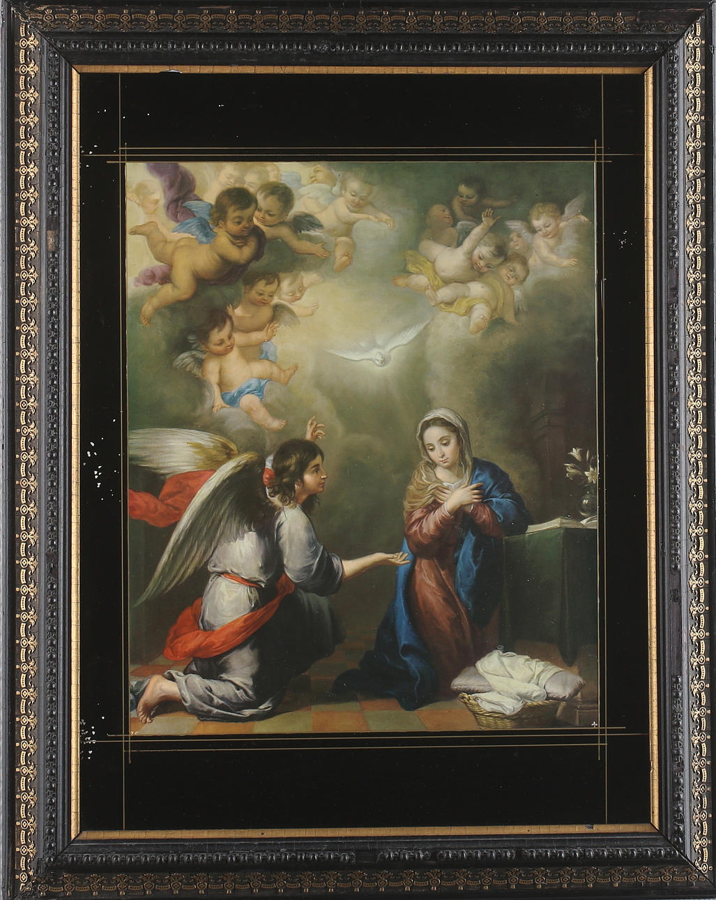 OIDENTIFIERAD KONSTNÄR. tryck, religöst motiv, ett par, 1900-tal.