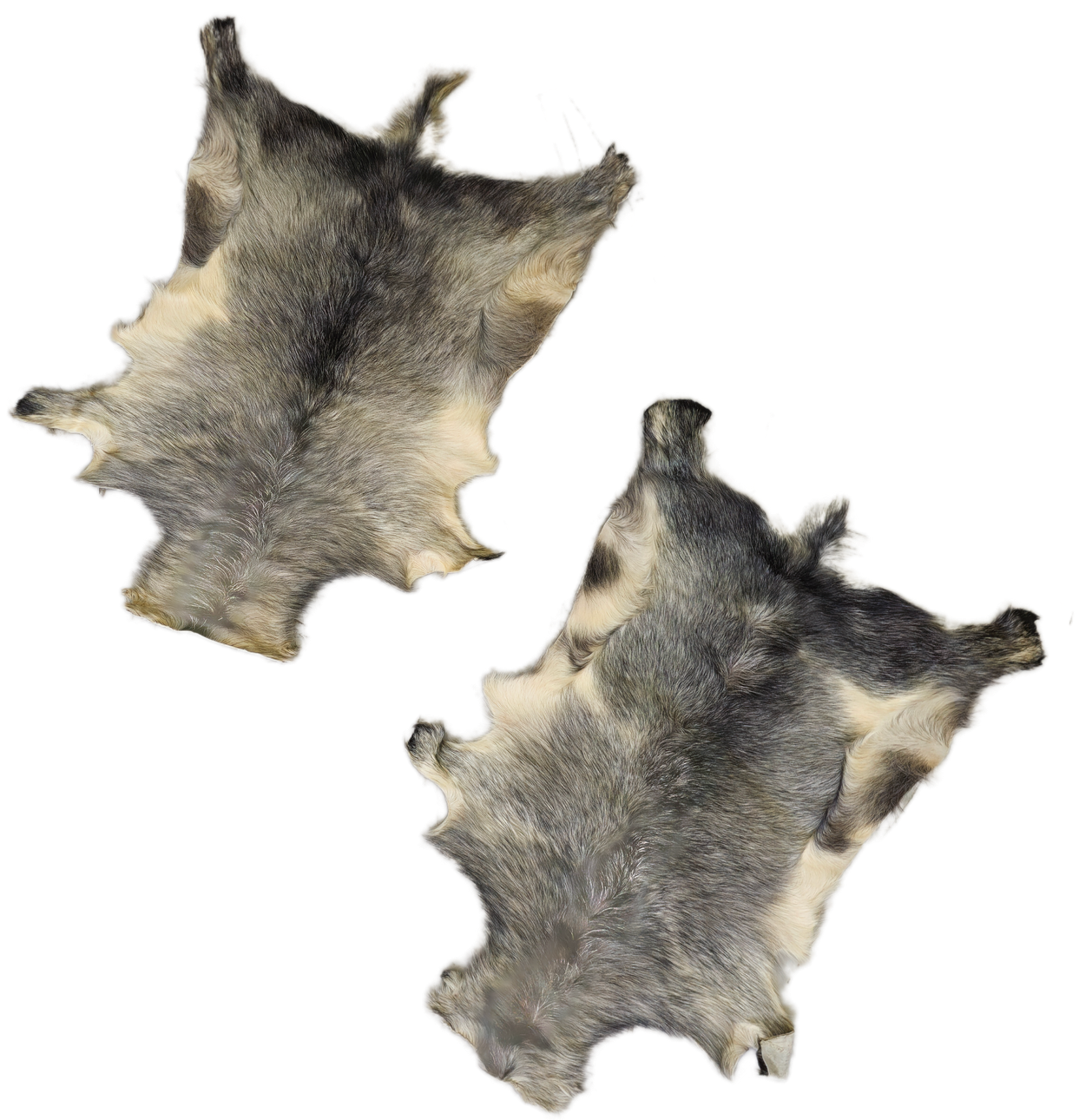 PAAR NACHTDECKEN AUS ZIEGENLEDER.