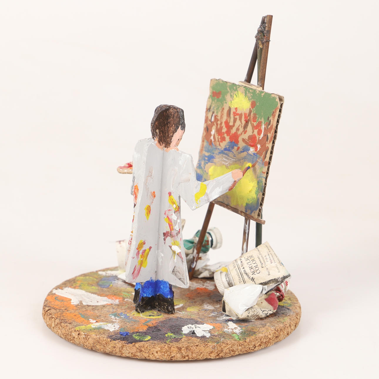 BERTIL ÅGREN. Sculpture, “In the studio”, mixed media, signed BÅ.