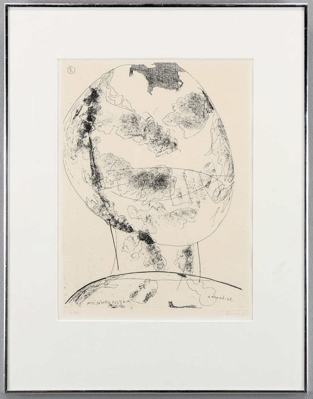 ERLAND BRAND etching 6/40, signed -62.