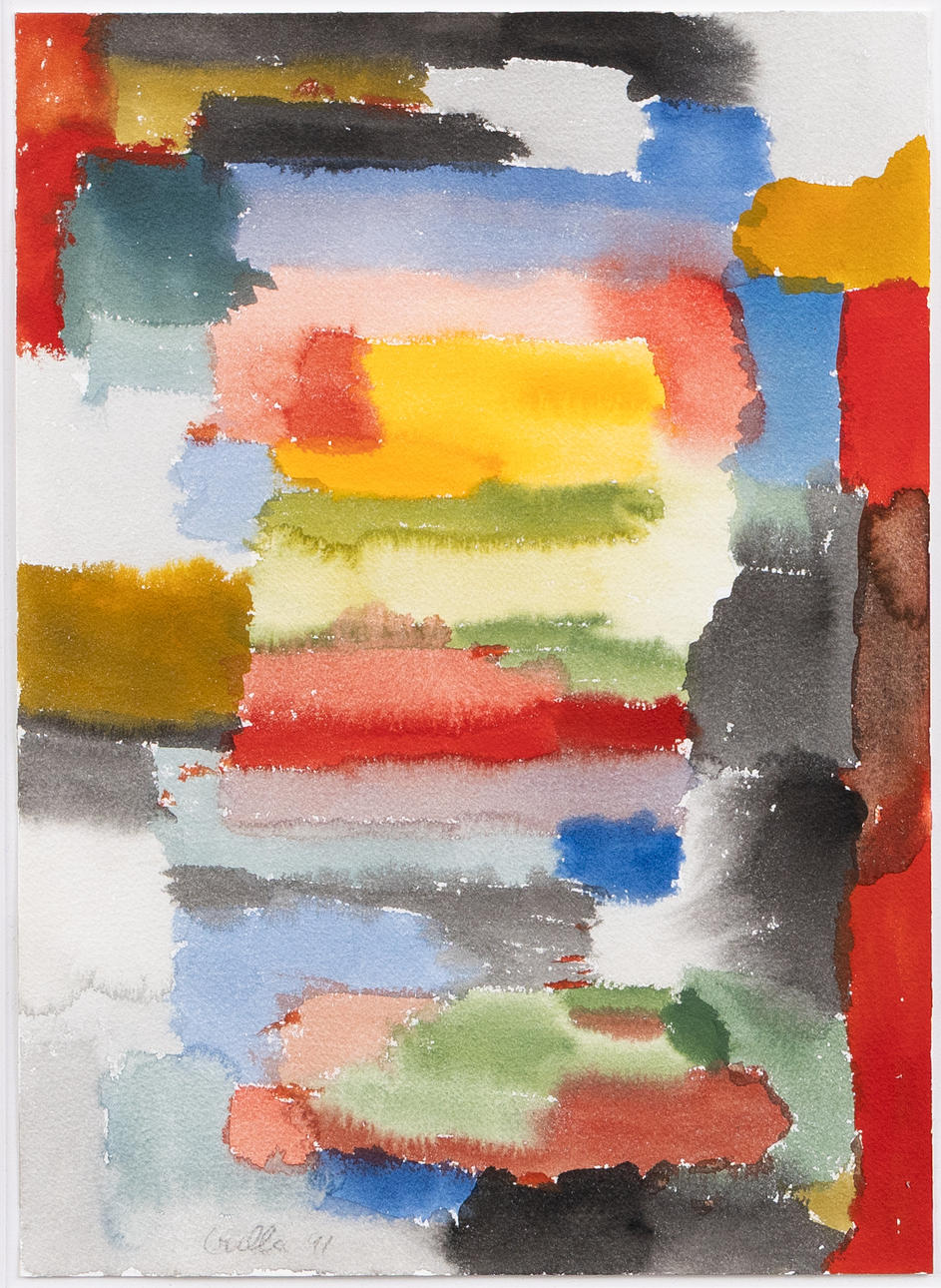 JOHN GRILLO (USA, 1917-2014). Abstract composition, watercolour, signed and dated -91.