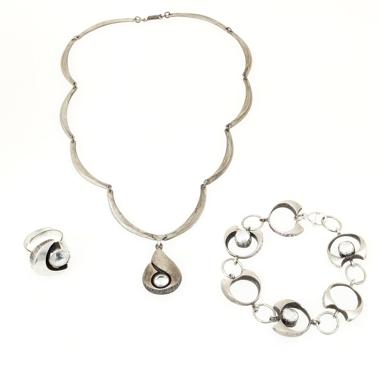 SMYCKESET, 3 delar, silver, Karl Laine, Finland.