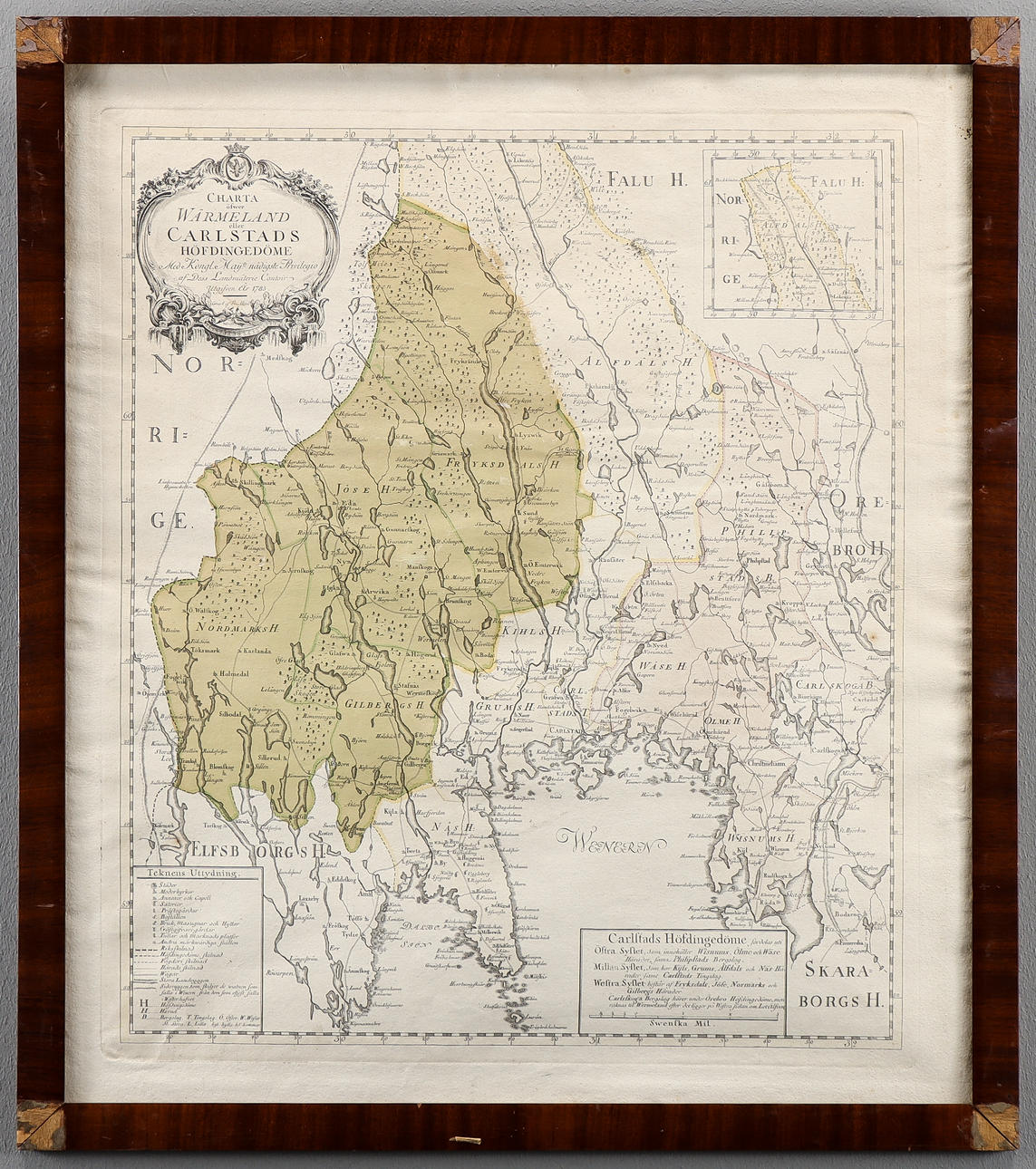 MAP Wermelands or Carlstads Höfdingedöme 1783.