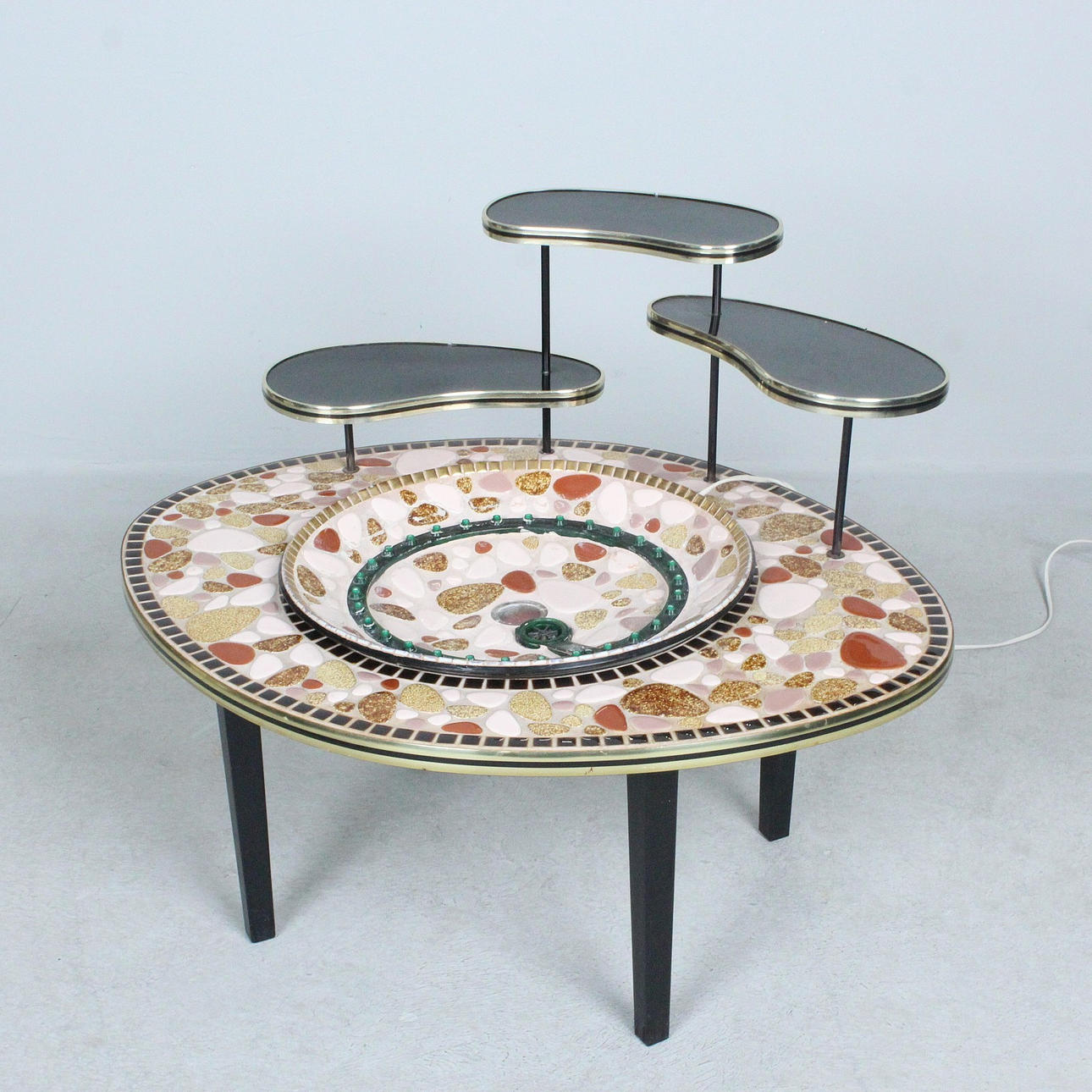 Flower table/mosaic table with fountain, 1960s.
