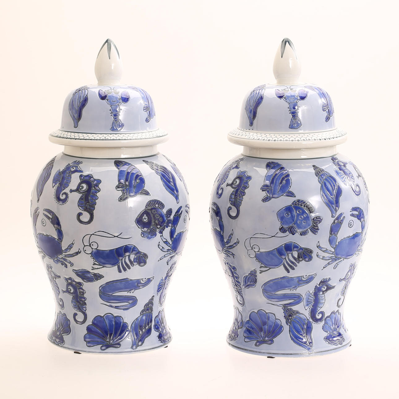 LOCKER URNS, pari, posliini, itämainen, nykyaikainen.