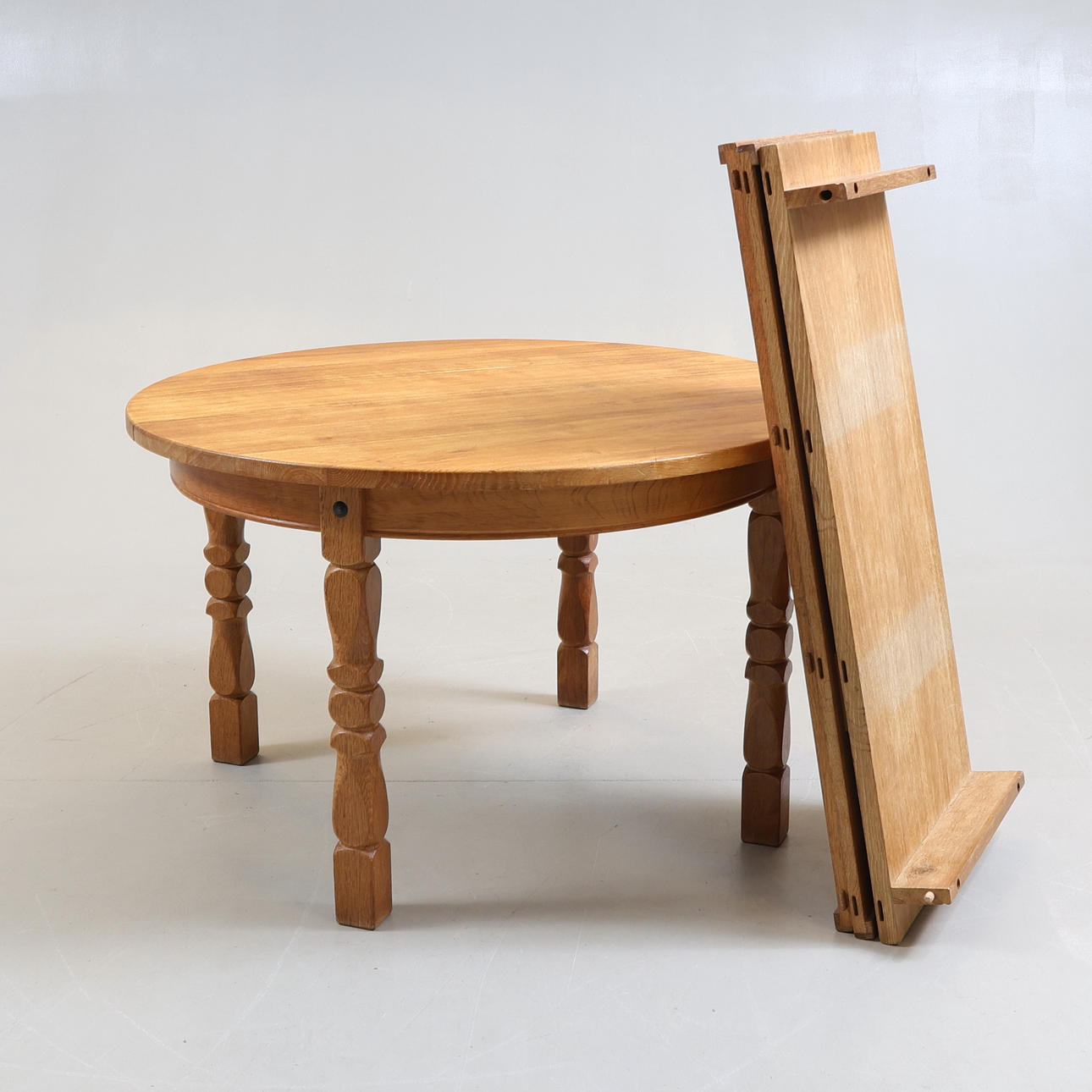 HENNING KJÆRNULF. A dining table, solid oak, for EG Møbler, Denmark, 1970s.