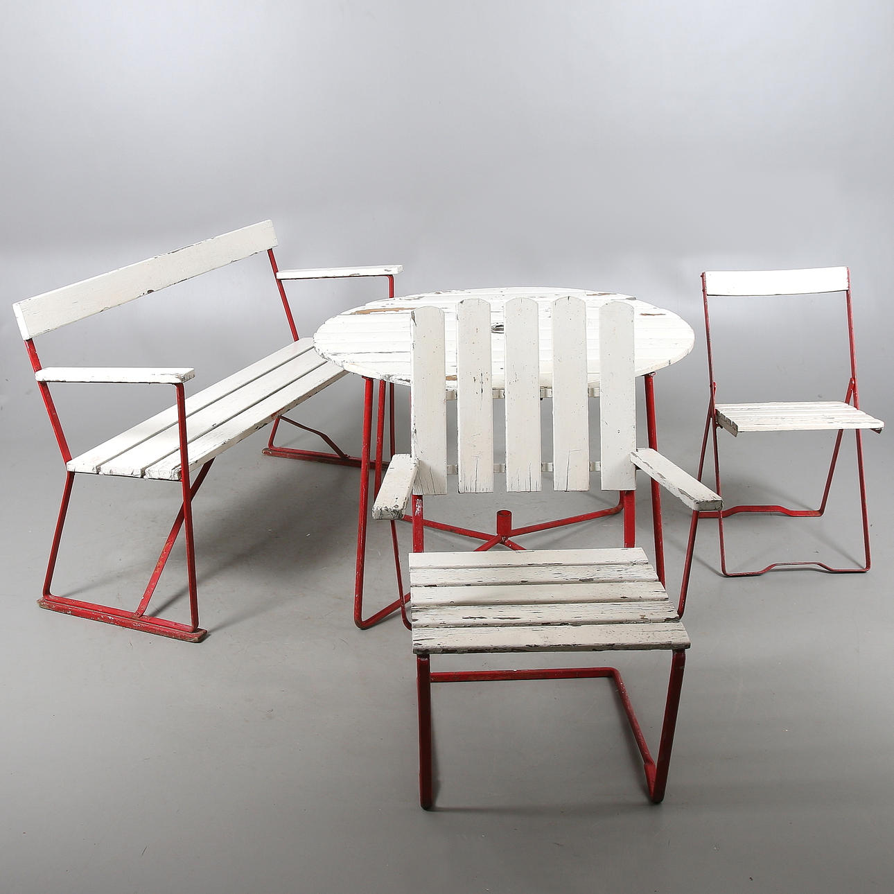 TRÄDGÅRDSMÖBEL, 4 delar, Grythyttan, 1900-talets andra hälft.