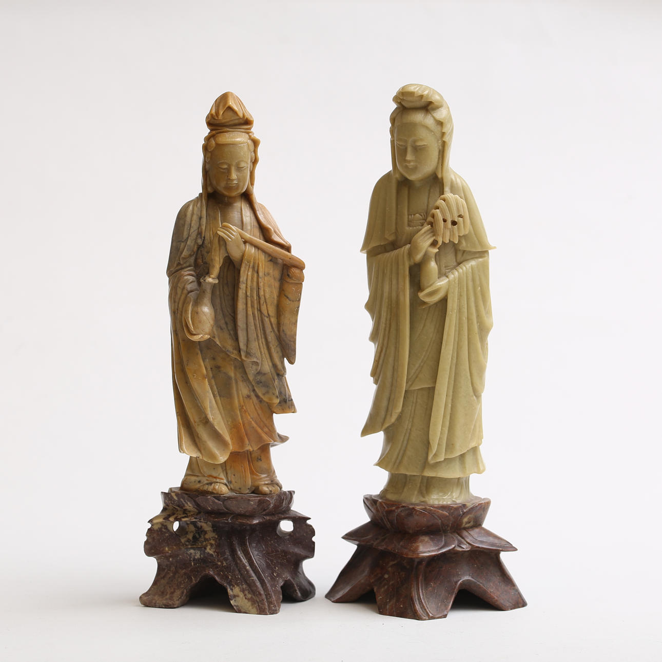 TWO SOAPSTONE SCULPTURES, Asia.