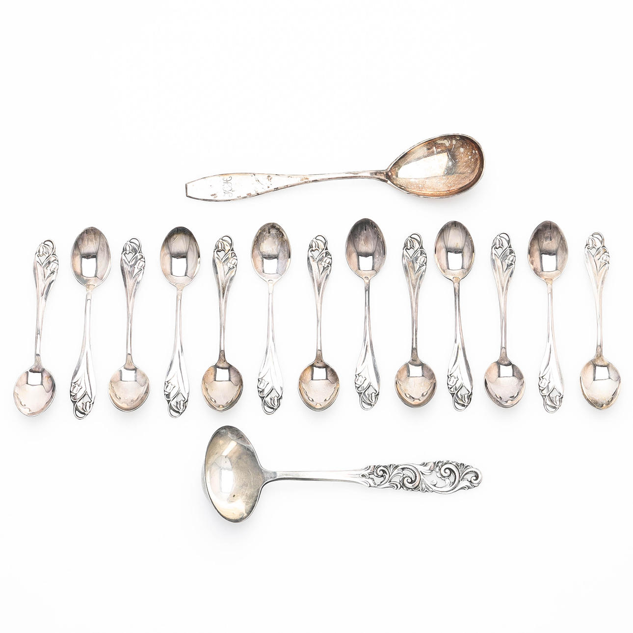 COLLECTION SILVER CUTLERY, 15 pieces, silver.