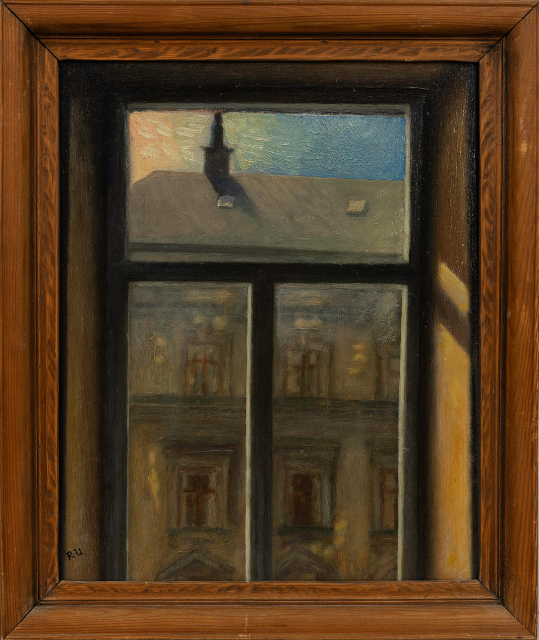 OIDENTIFIERAD KONSTNÄR. “View from my window Torkel Knutssonsgatan 31" Oja on panel, bearing signature, RU.