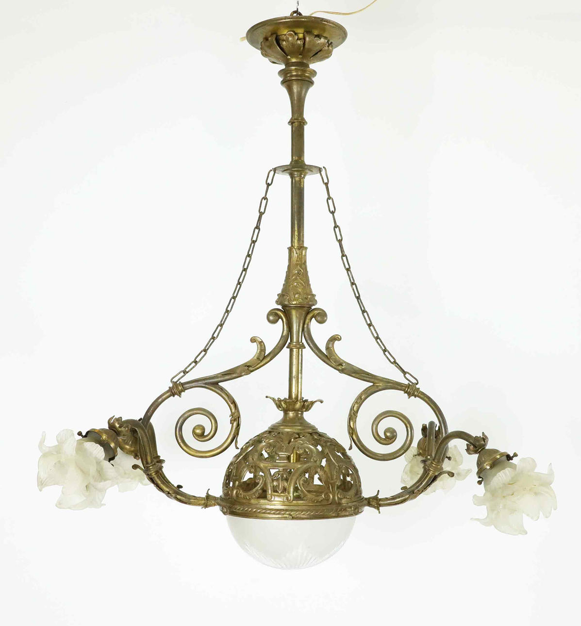An Oscarian ceiling lamp, later part of the 19th century.