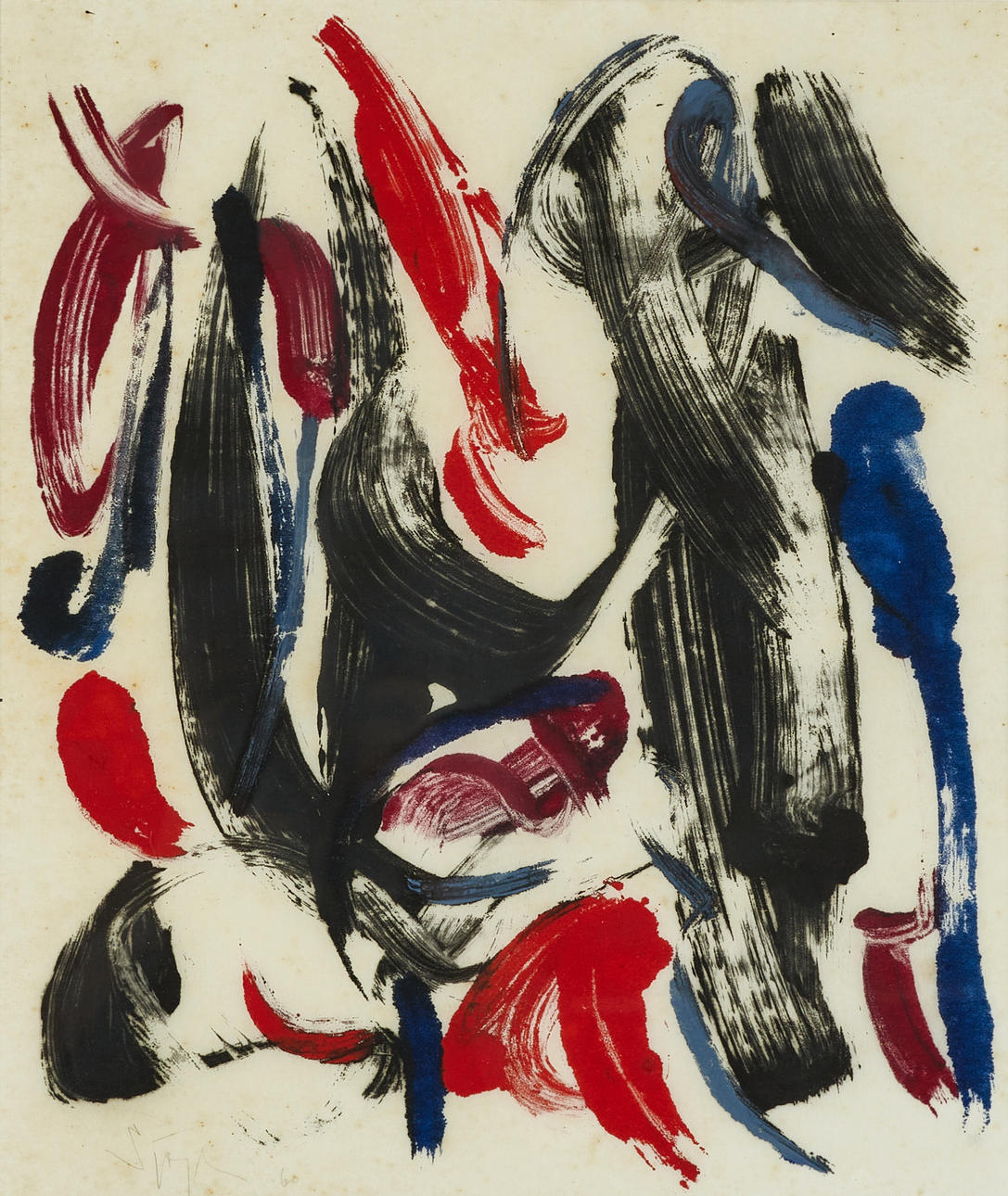 LARS SJÖGREN (Karlstad, 1931-2016). Abstract composition, signed and dated -60, mixed media.