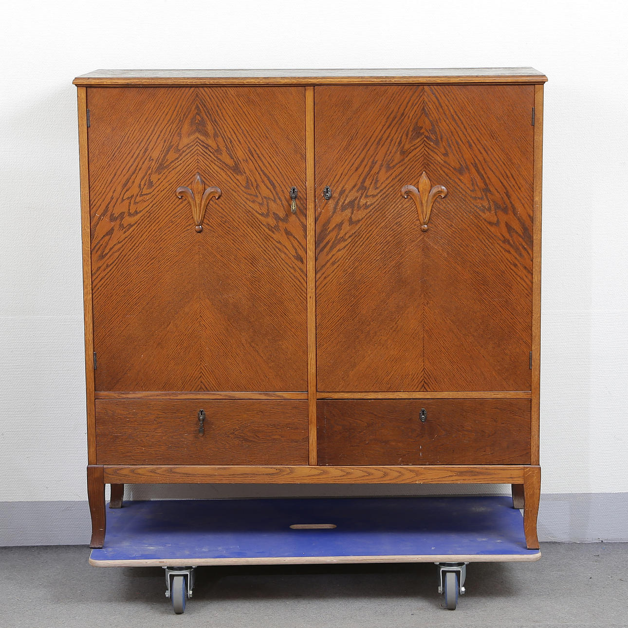 ARMARIO DE LINO CON CAJONES, ROBLE, 1920/30.