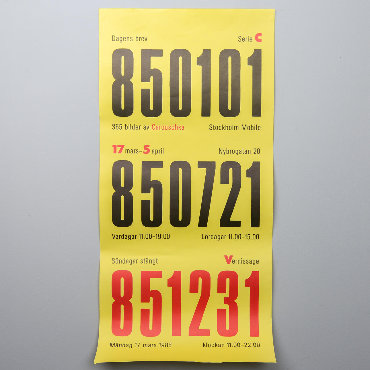 EXHIBITION POSTER, Stockholm Mobile, 1986.