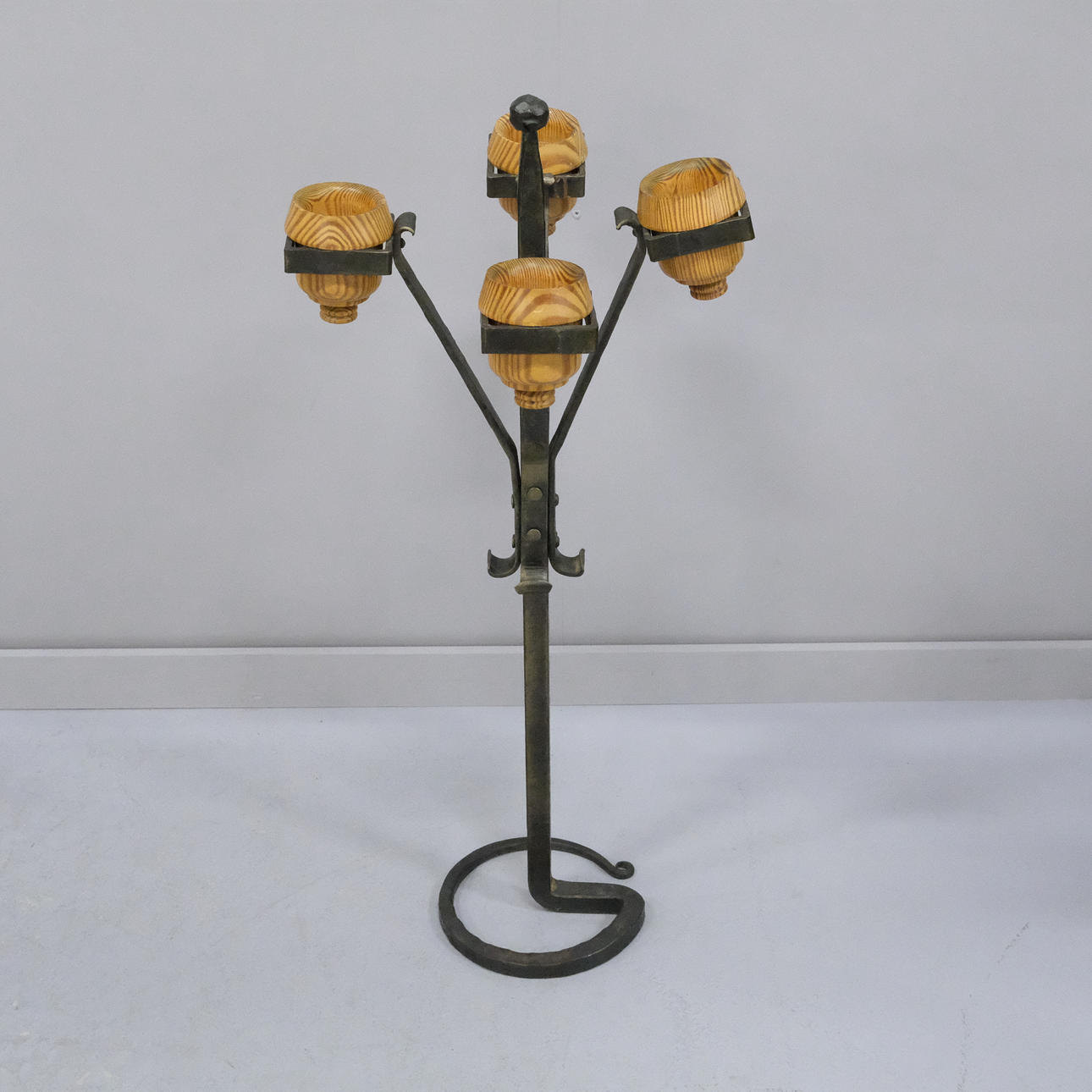 CANDLESTICK, FORGING AND PINE.