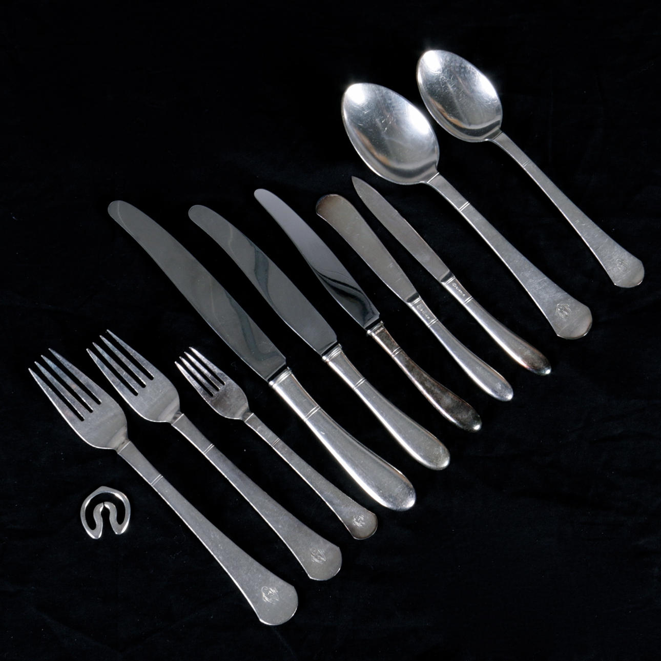 BESTICKSUPPSÄTTNING, 110 delar, nysilver, Birka, Just Andersen.