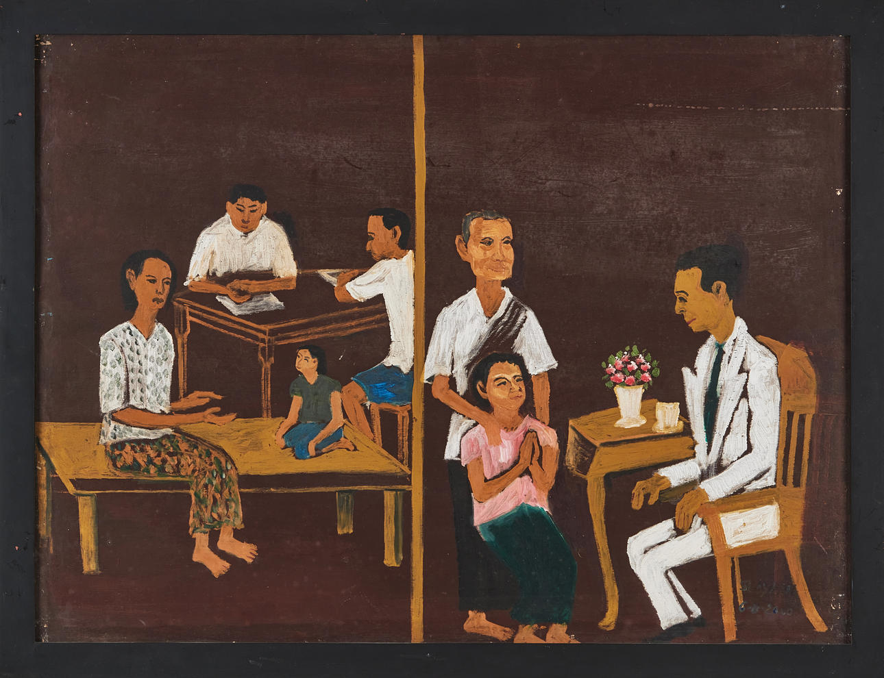 SVAY KEN (1933–2008). Talk, mixed media on canvas, signed and dated 2000.