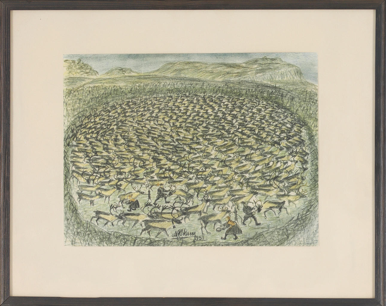 NILS NILSSON SKUM. Renskilling, print, signed and dated 1951 in print.