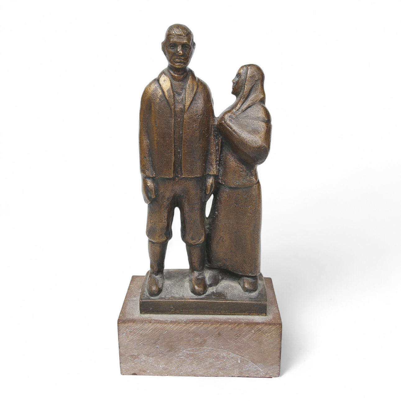 AXEL OLSSON. Sculpture, “The Emigrants”, Signed.