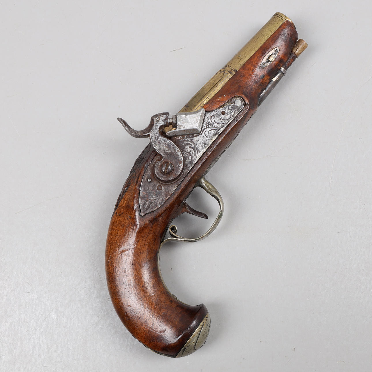 A pistol, octagonal chambered lock, 19th century.