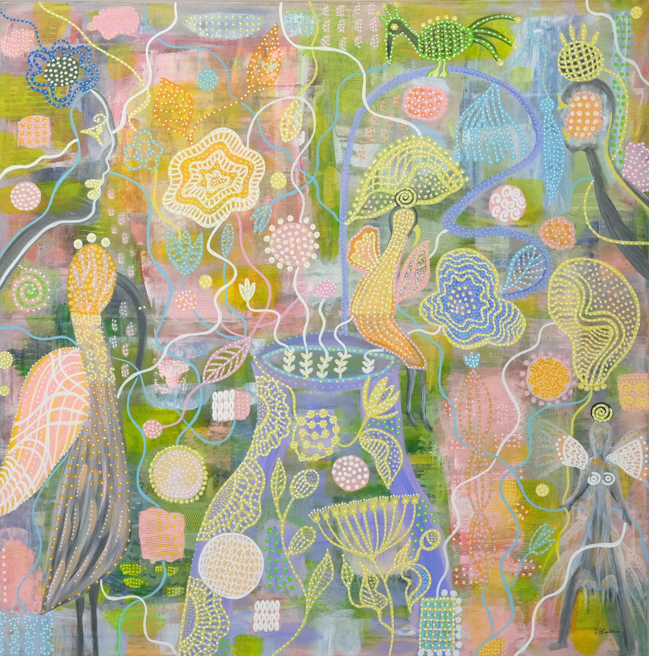 UNIDENTIFIED ARTIST, ABSTRACT, SIGNED.