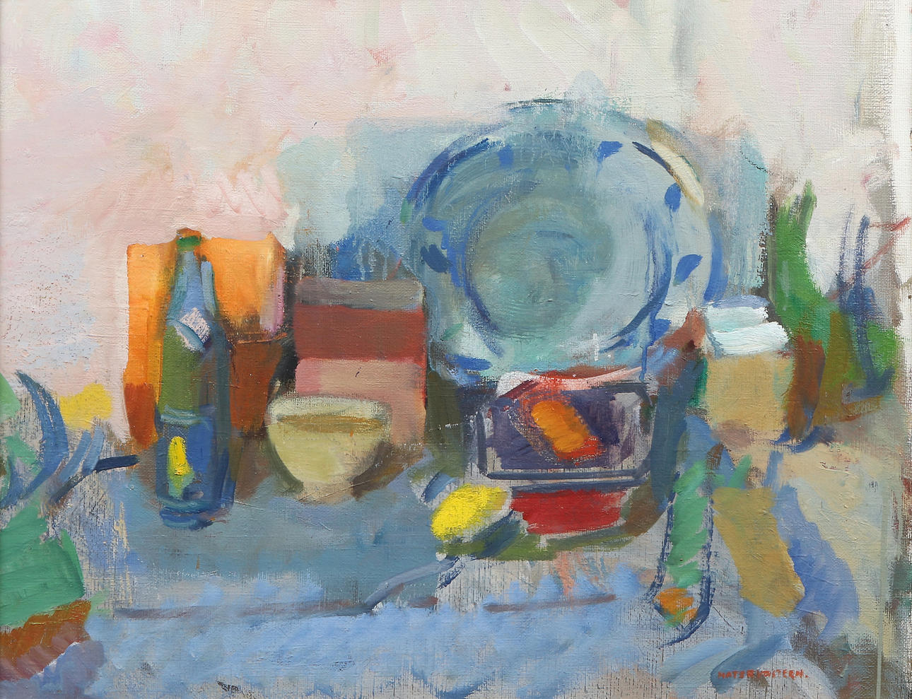 MATS RYDSTERN. Oil painting on canvas. “Still Life with Lemon”. Signed ...