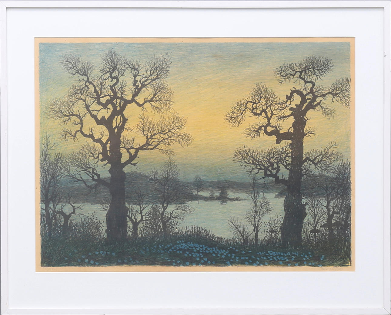 OSKAR BERGMAN. (1879-1963). Lithograph in colour, “May Evening”, signed, numbered 51/250.