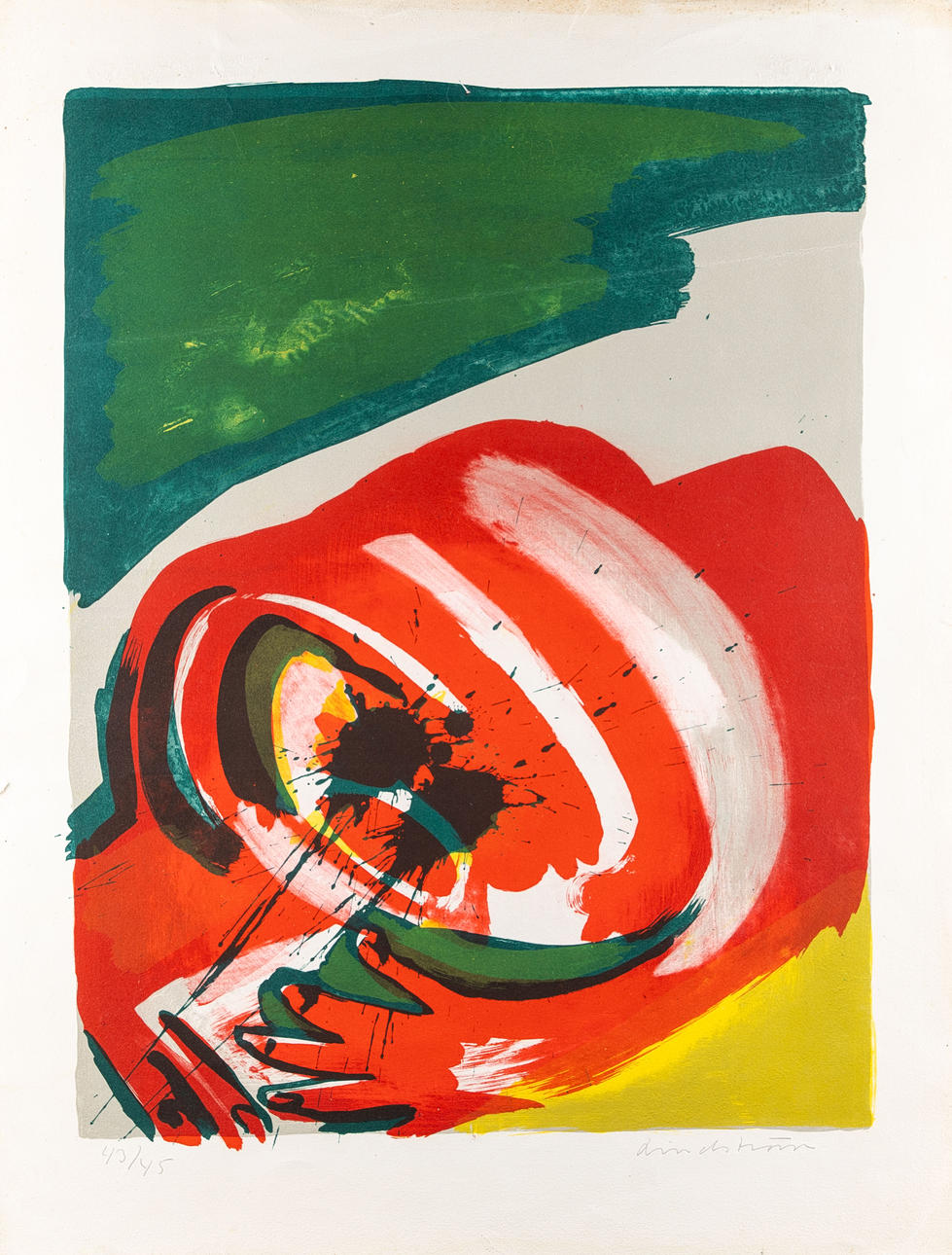 BENGT LINDSTRÖM. Lithograph in colours, Signed and numbered 43/45.
