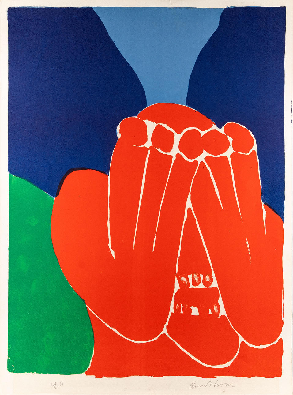 BENGT LINDSTRÖM. Lithograph in colours, Signed and numbered E.A.