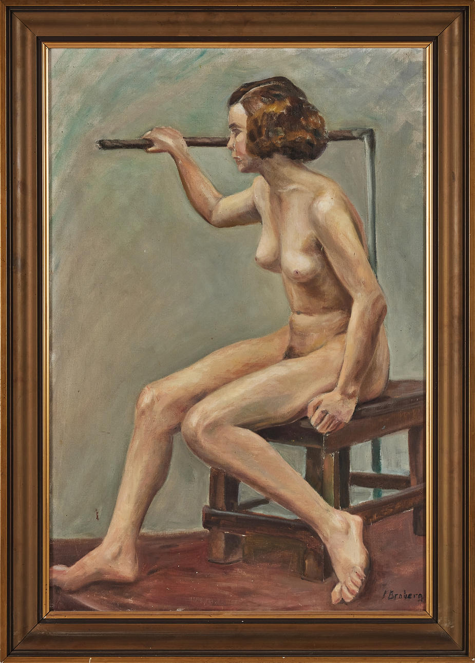 OIDENTIFIERAD KONSTNÄR (1900-TAL). Seated model, oil on canvas.