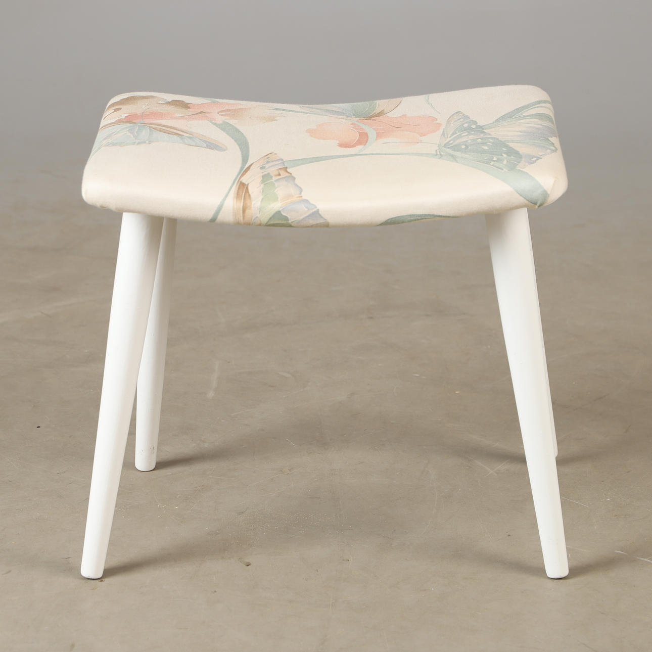 A white painted stool, mid 20th century.