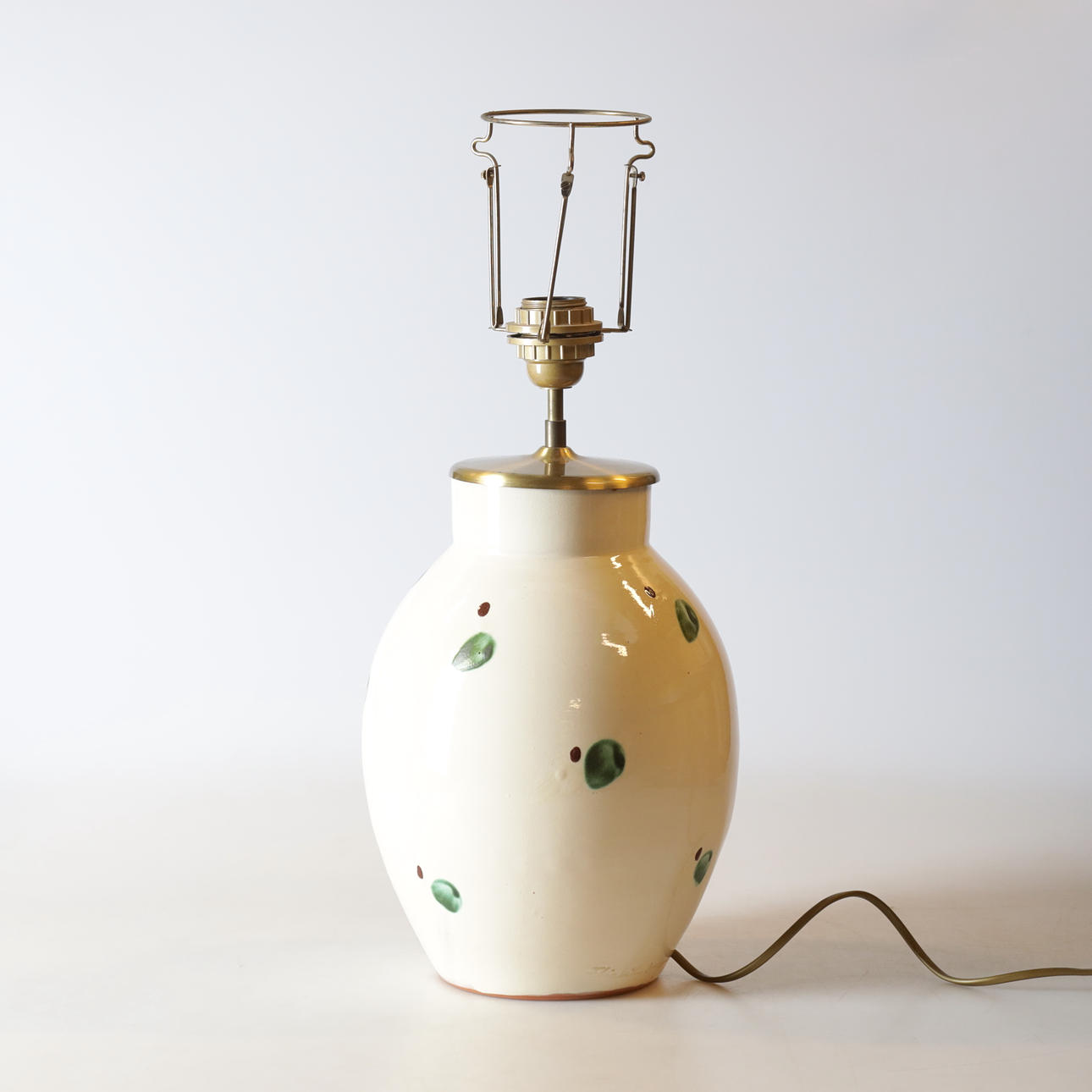 TABLE LAMP, glazed earthenware, contemporary, signed.