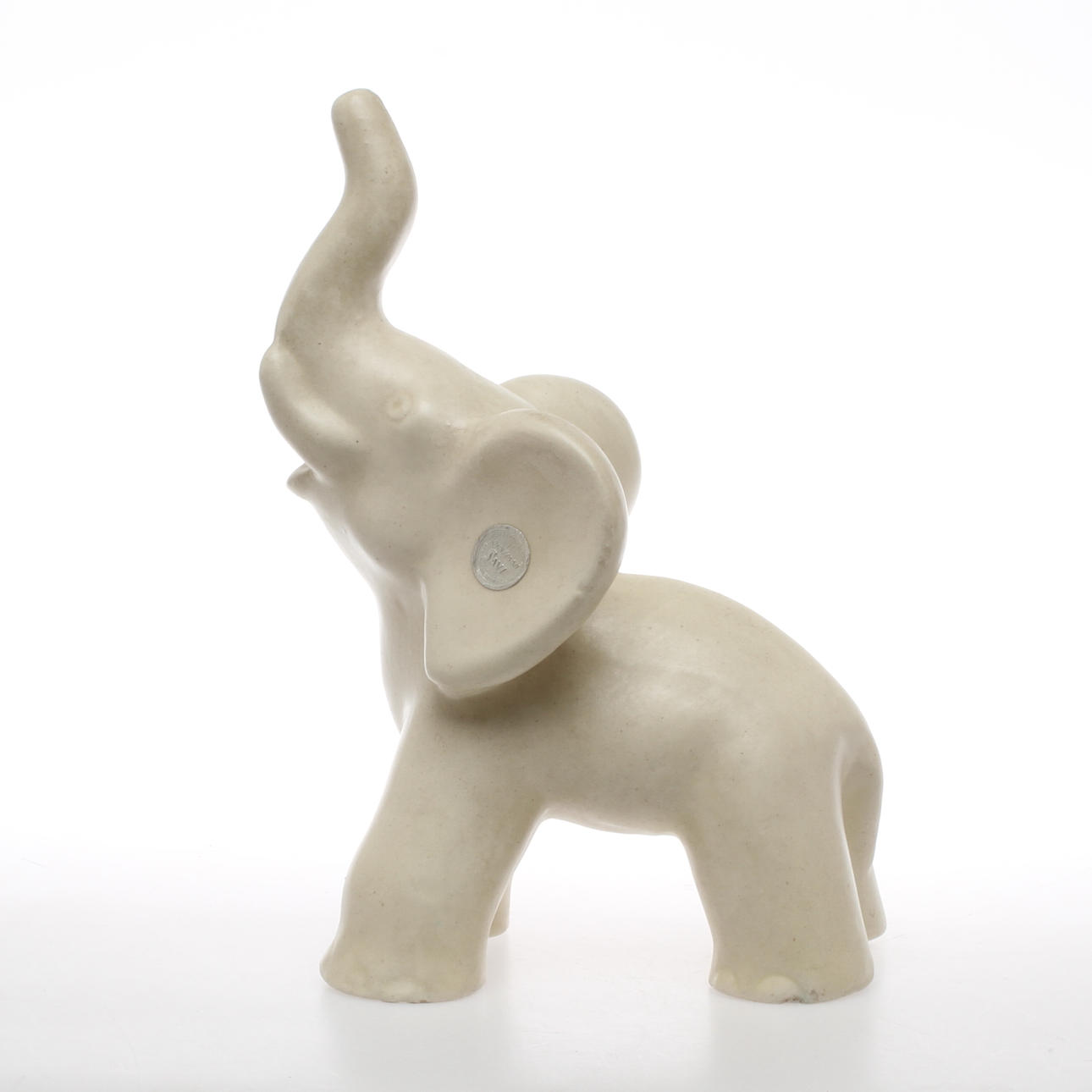 FIGURIN, keramik, i form av elefant, Kerttu Suvanto-Vaajakallio Kupittan Savi, Finland.