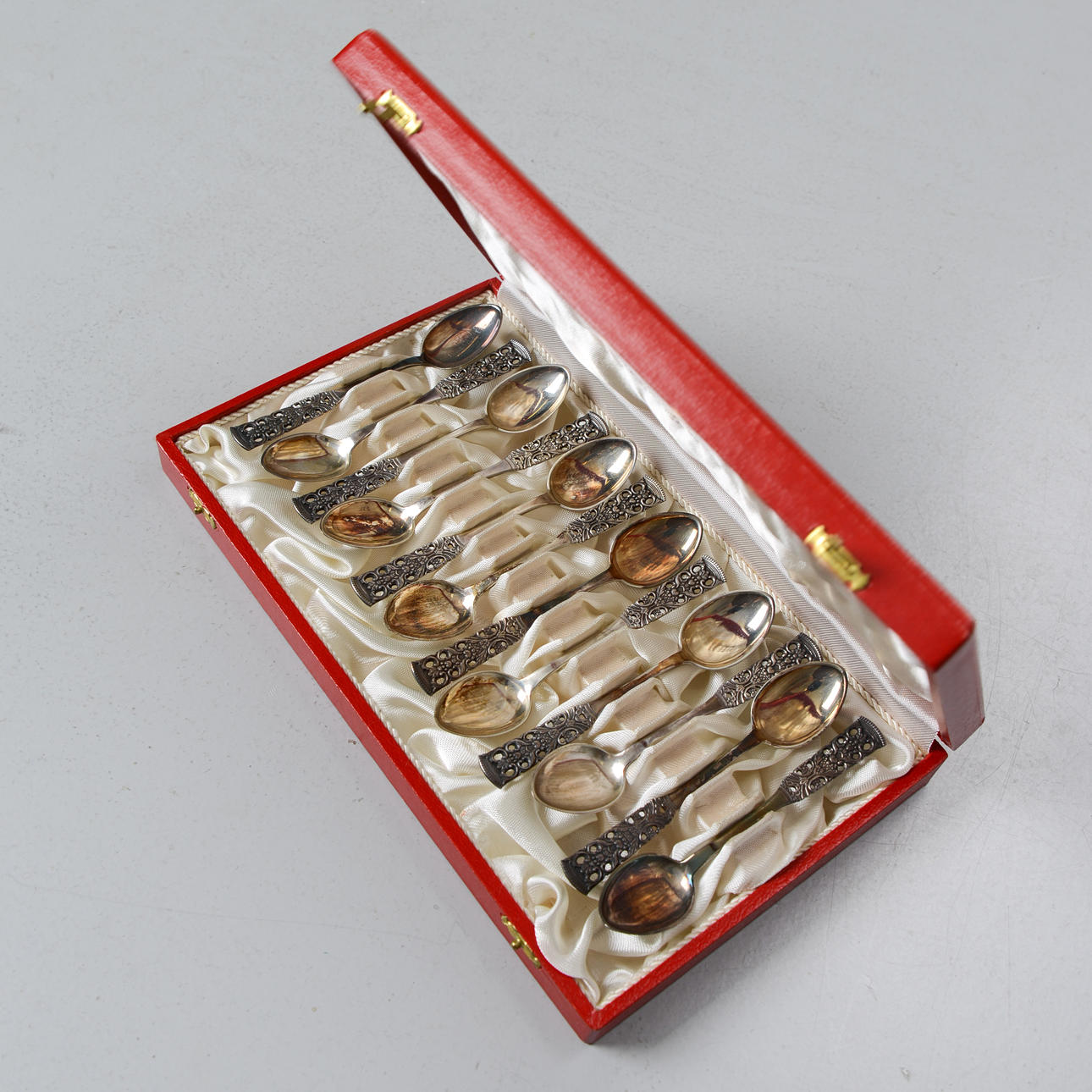 12 silver tea spoons, Folke Sundbergs.