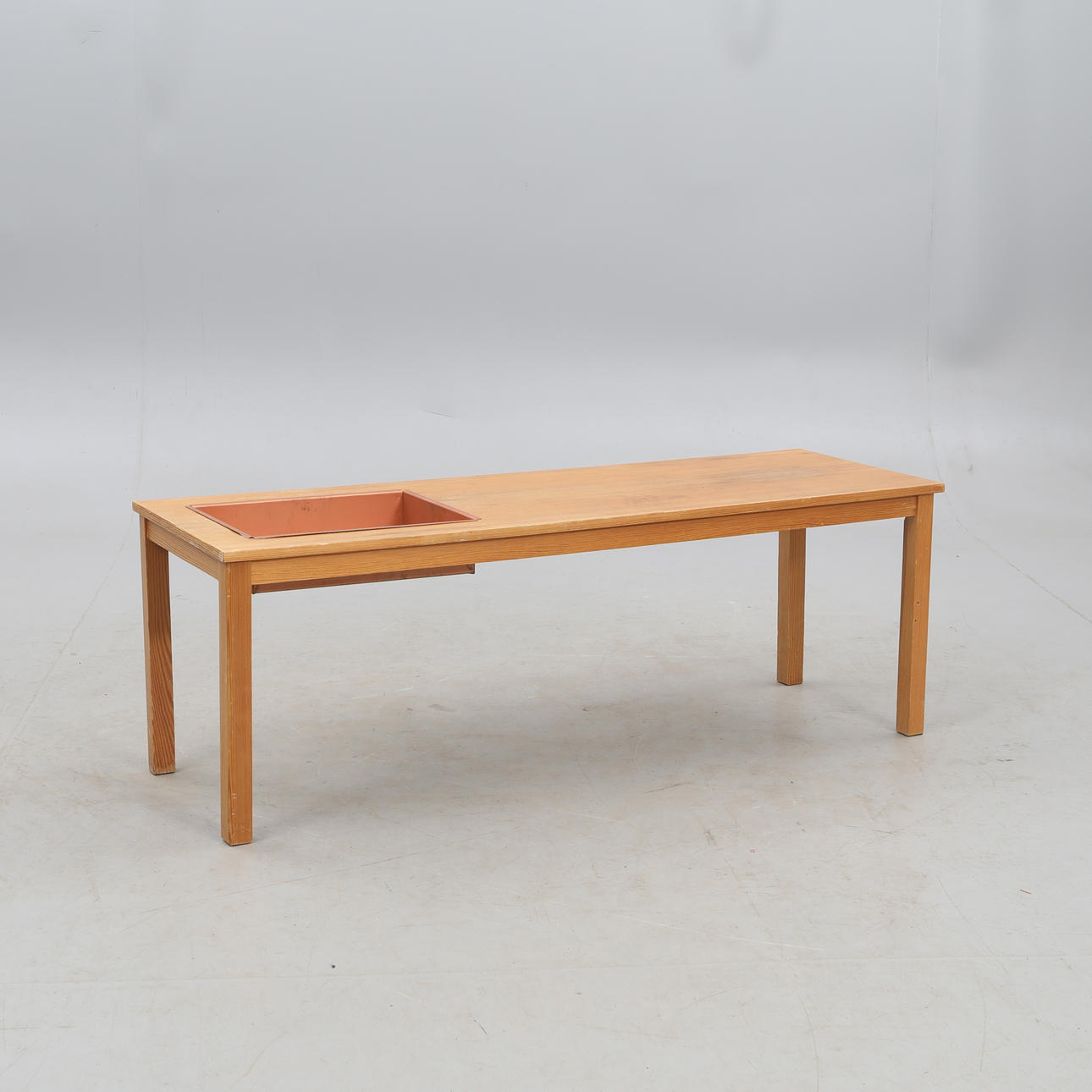 FLOWER TABLE, with submerged copper tub.