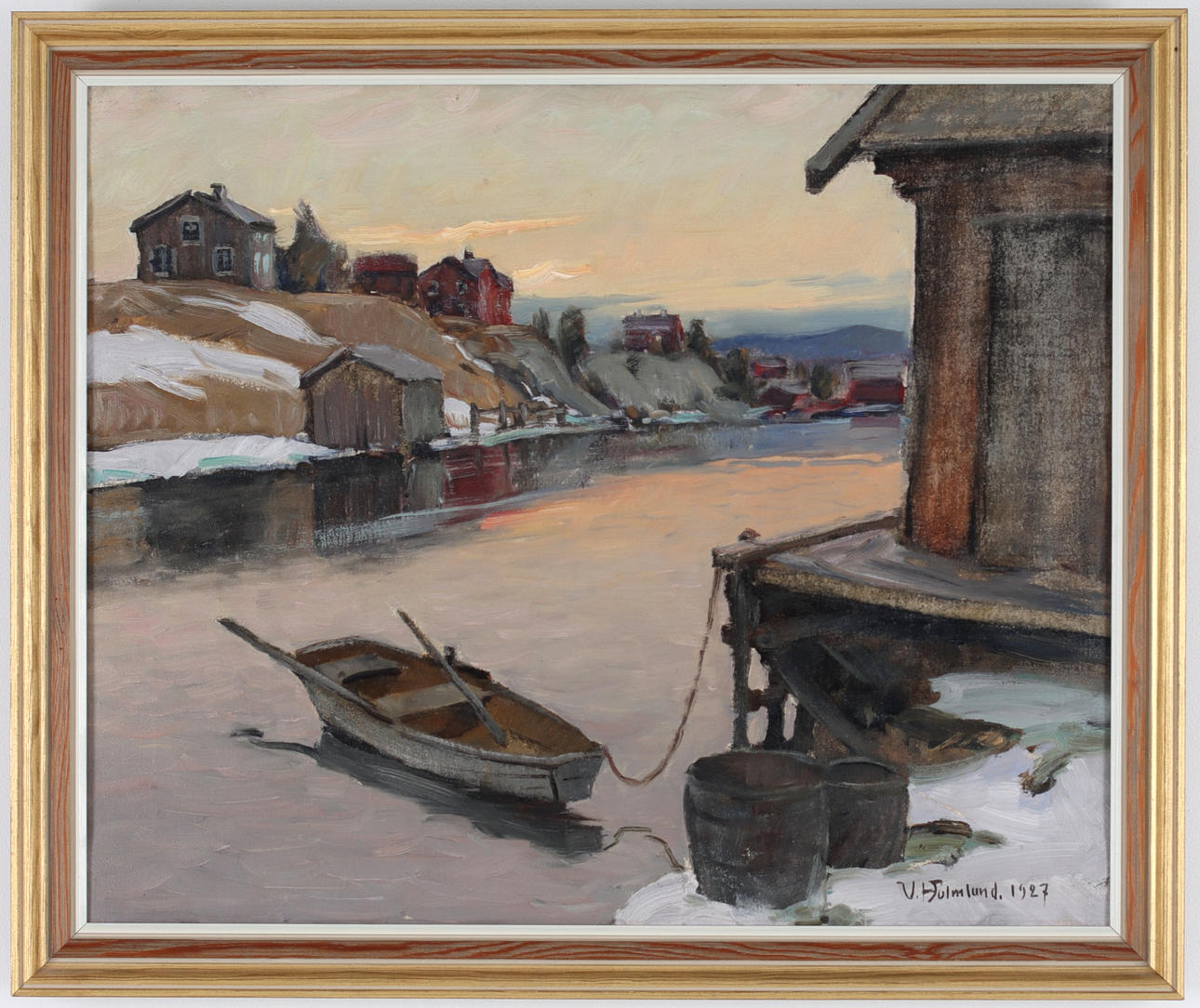 VIKTOR HOLMLUND. Vistensdalen by Moälven, signed and dated 1927.