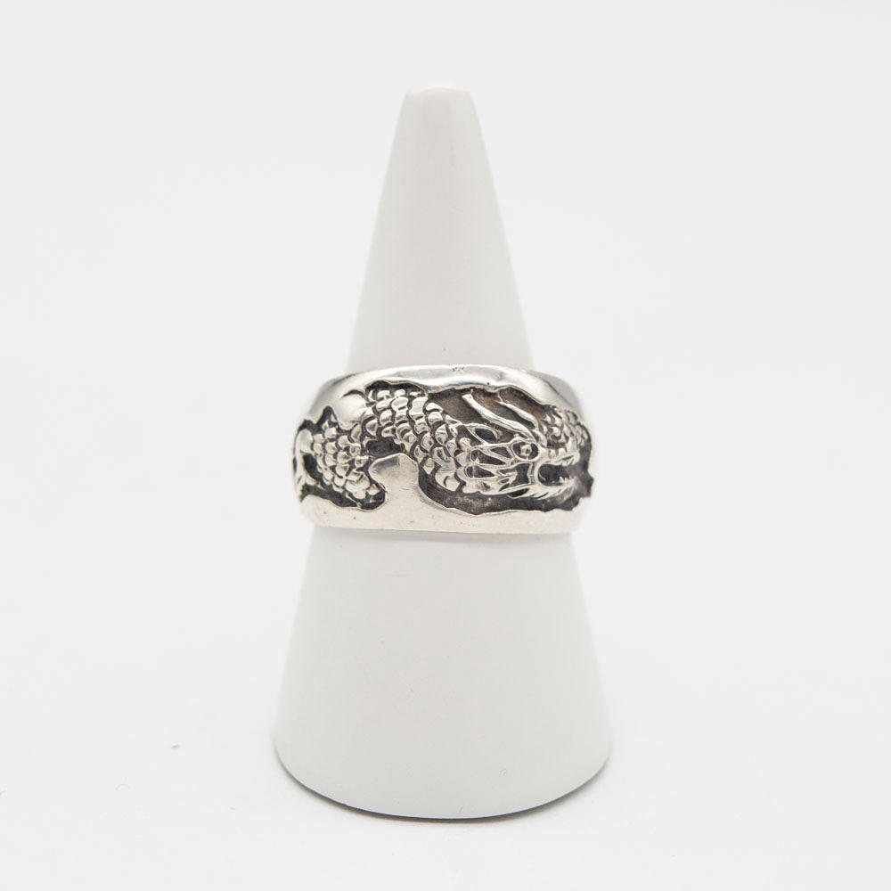 CHINESISCHER DRACHENRING AUS 925ER STERLINGSILBER.