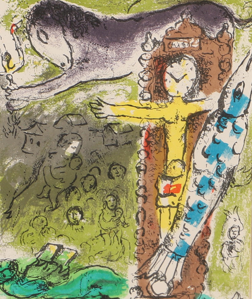 MARC CHAGALL. Figure composition, lithograph in colours, unsigned.