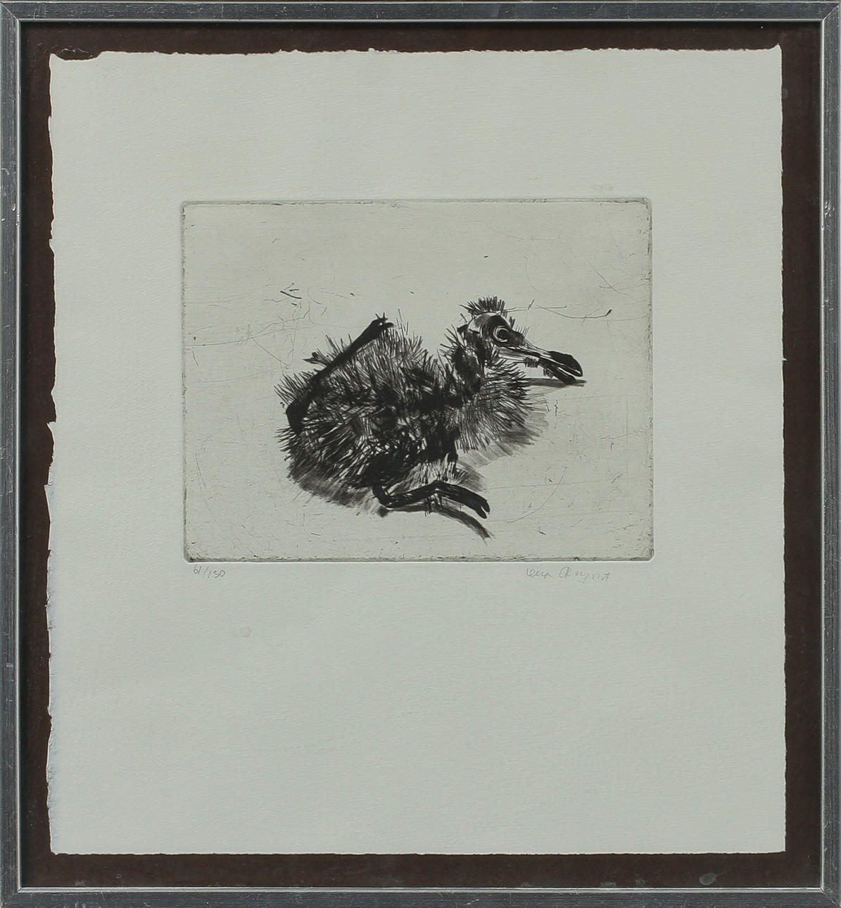 LENA CRONQVIST. Fågelunge. Etsning, signerad och numrerad 61/130.