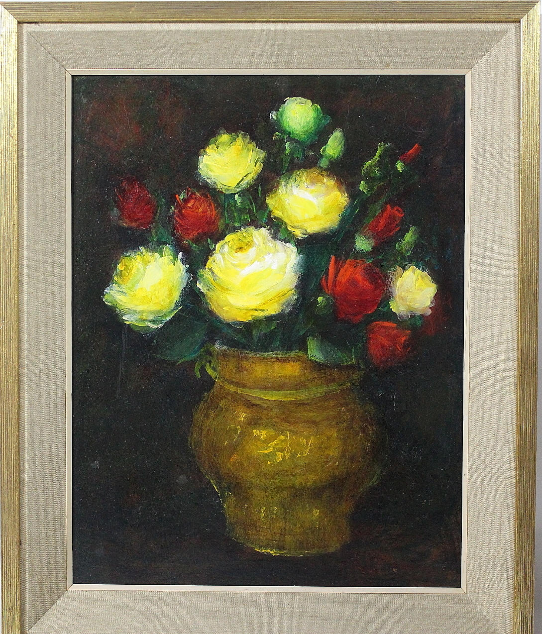 RUNE WAHLSTRÖM. olja på pannå, blom stilleben, signerad.