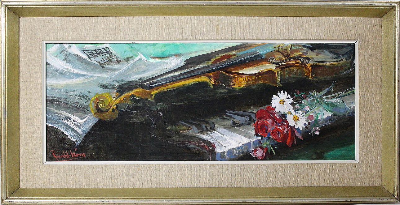 RUNE WAHLSTRÖM. olja på pannå, stilleben, signerad.