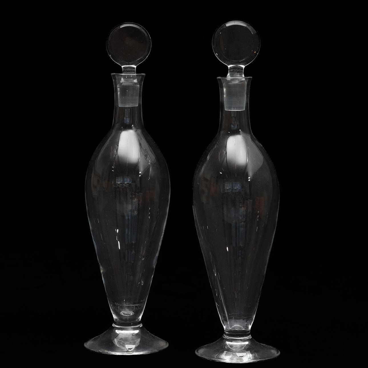 ERIKA LAGERBIELKE. Decanter, 2 pieces, glass, Orrefors, label marked ...