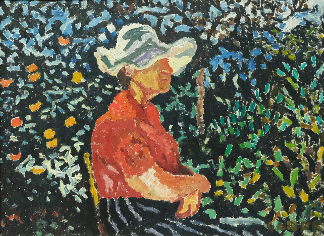 ENRICO GARFF. WOMAN IN LANDSCAPE. Art - Paintings - Auctionet