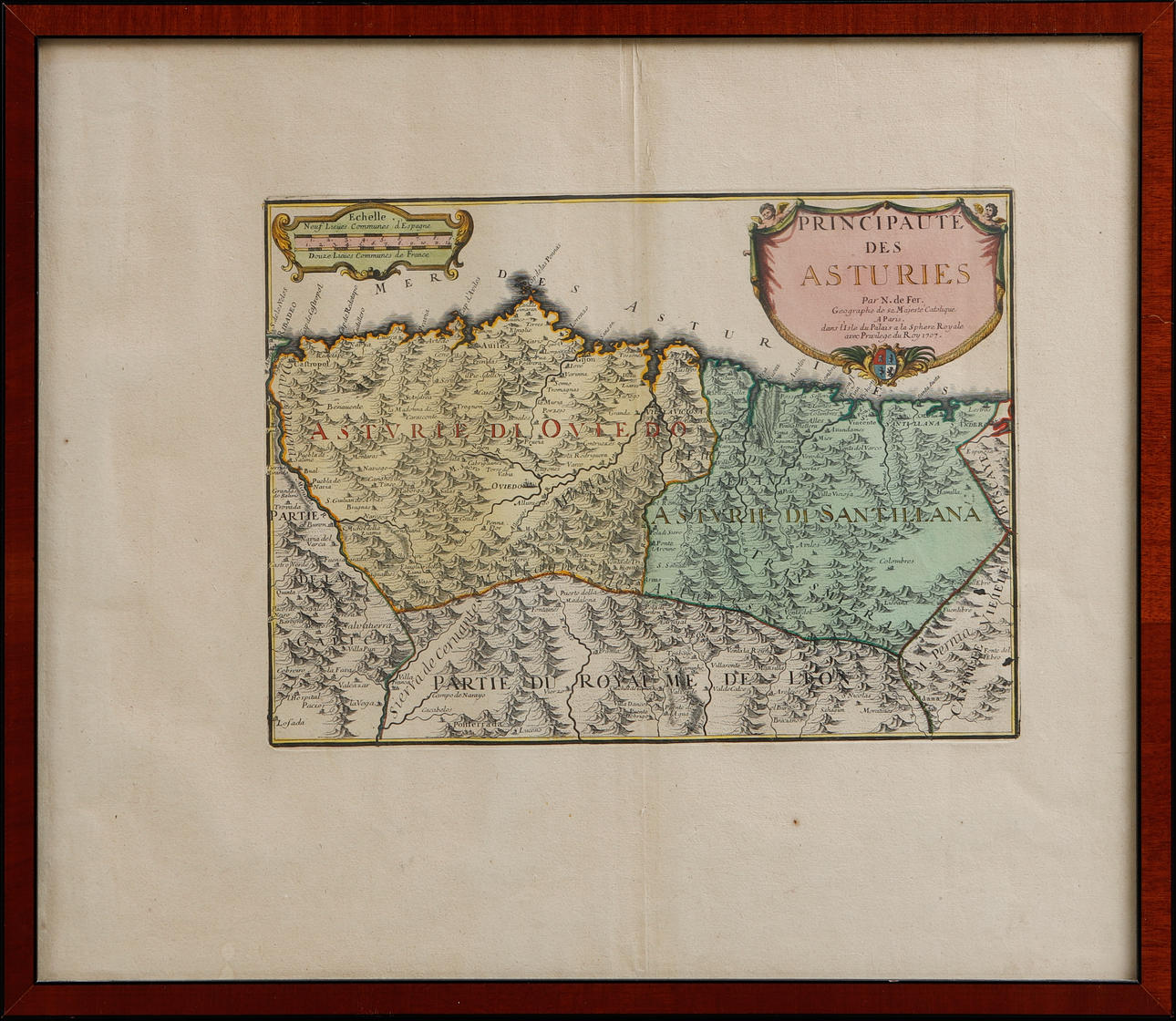 FRAMED MAP, Principaute des Asturies.