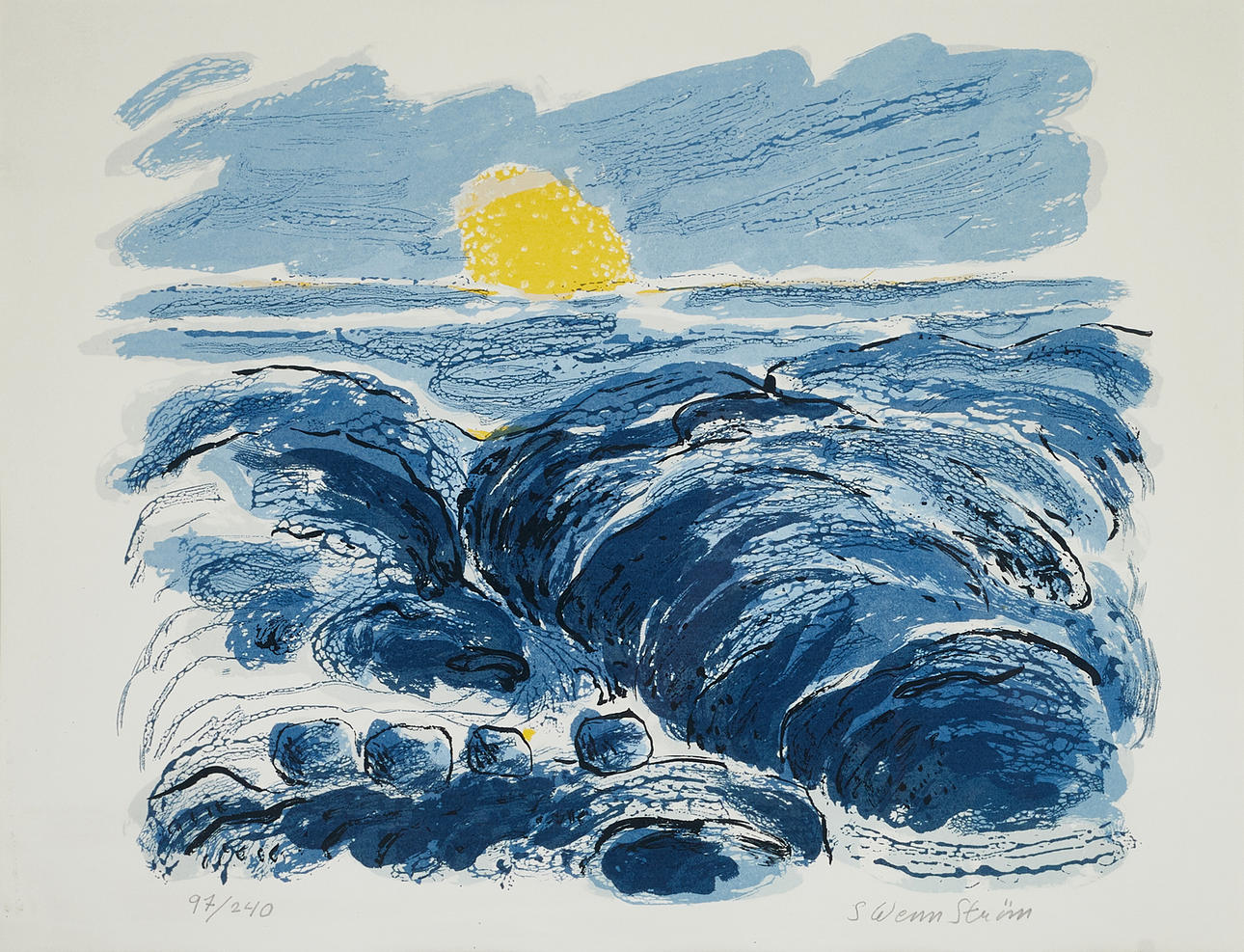 STIG WENNSTRÖM, (born 1938), Open sea, signed and numbered 97/240, lithograph in colours.