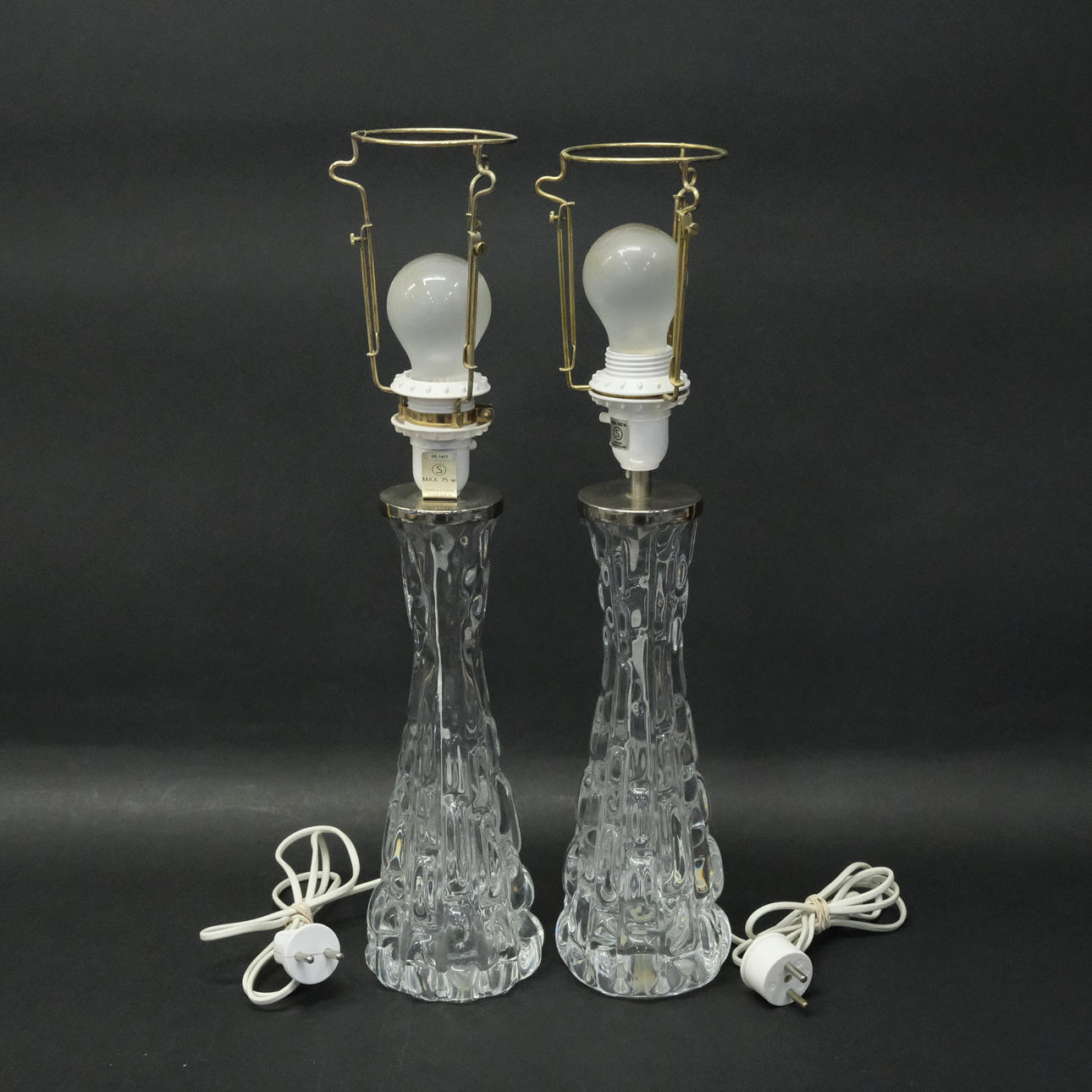 CARL FAGERLUND. TWO TABLE LAMPS, ORREFORS.