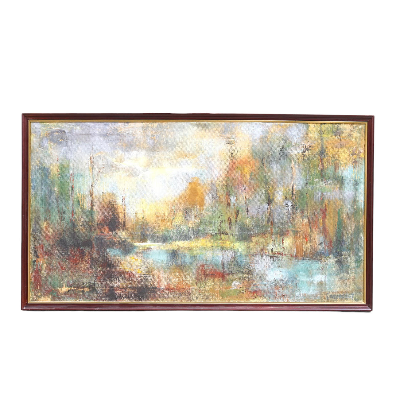 ENEVOLD JENSEN. Oil on panel, autumn landscape, signed and dated -72.