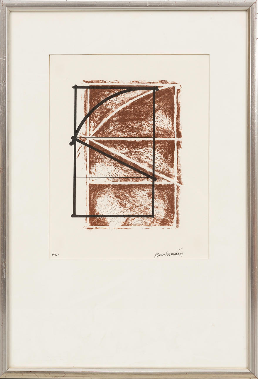 CARL FREDRIK REUTERSWÄRD. Color lithograph, Abstract composition, HC signed.