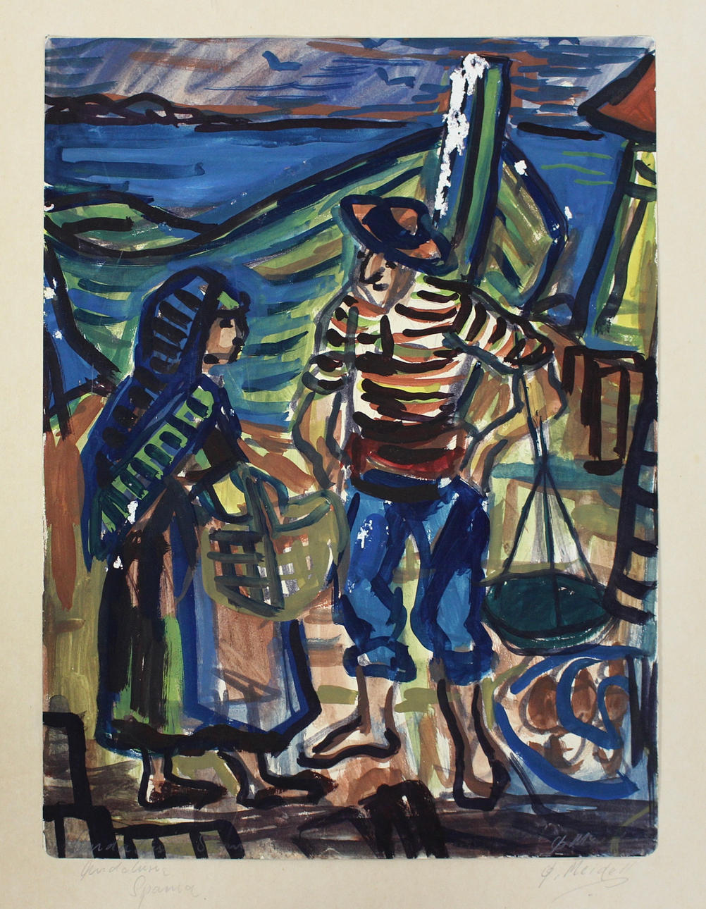 ÖRNULF MEIDELL. Gouache on paper, signed.