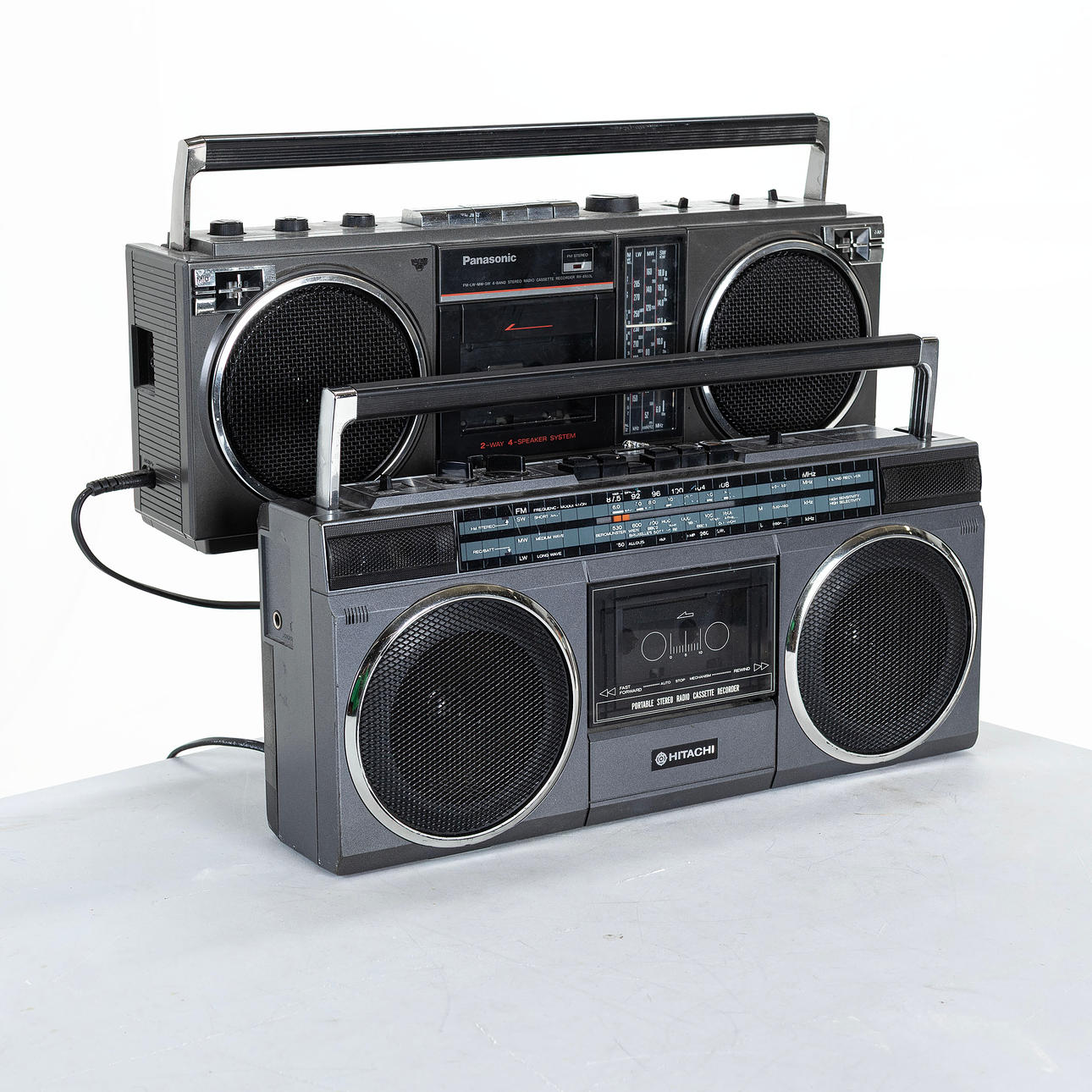 CASSETTE TAPE RECORDERS, 2 pcs Panasonic/Hitachi.